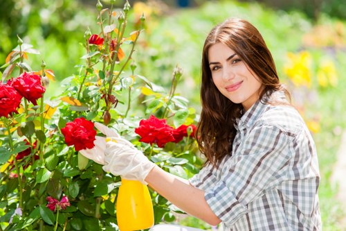 Safety-focused garden work with clear site awareness